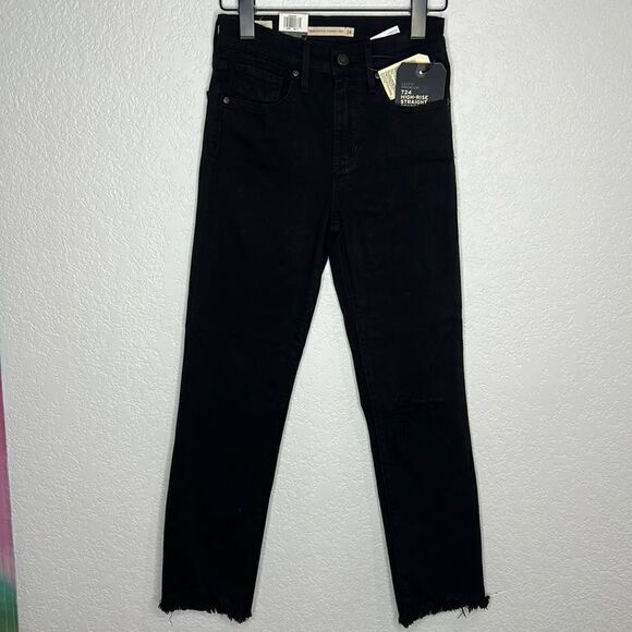 NWT LEVIS PREMIUM 724 HIGH-RISE STRAIGHT
CROPPED Sz 24 Black - Picture 2 of 16